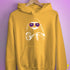 Pride Sloth Lesbian Labrys Flag Sunglasses Hoodie - Mustard